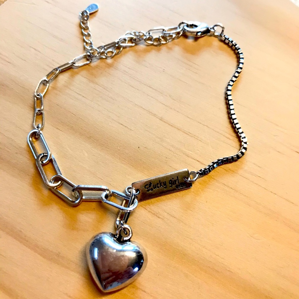 🌟 Silver Lucky Girl Dainty Anklet - Picture 3 of 4